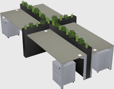 Rectangular shared desk