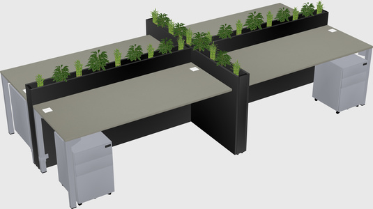 Rectangular shared desk