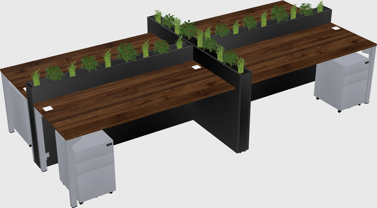 Rectangular shared desk