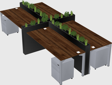 Rectangular shared desk