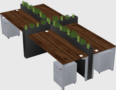 Rectangular shared desk