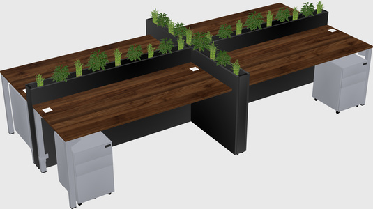 Rectangular shared desk