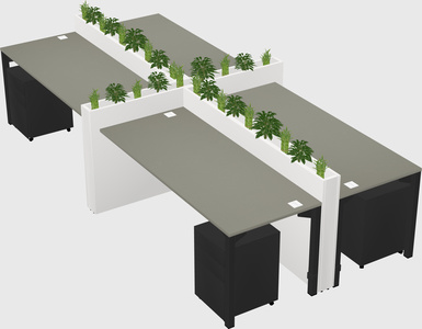 Rectangular shared desk