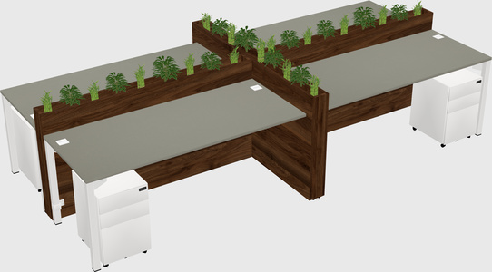 Rectangular shared desk