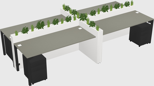 Rectangular shared desk