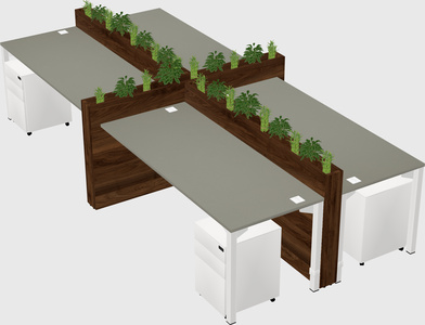 Rectangular shared desk