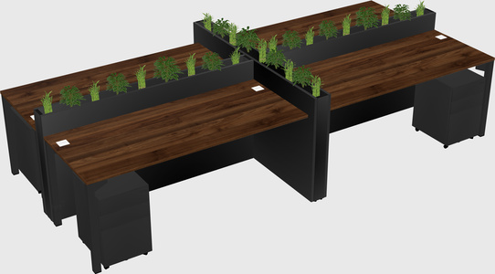 Rectangular shared desk