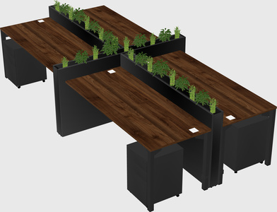 Rectangular shared desk