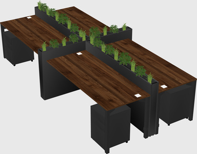 Rectangular shared desk