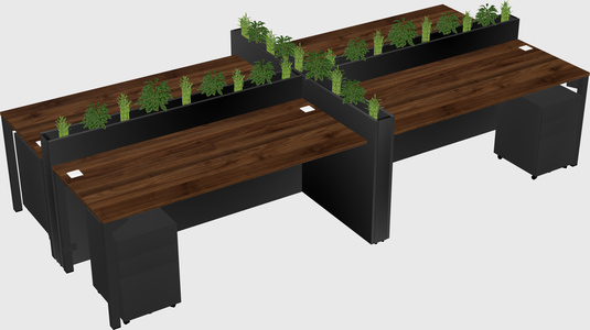 Rectangular shared desk