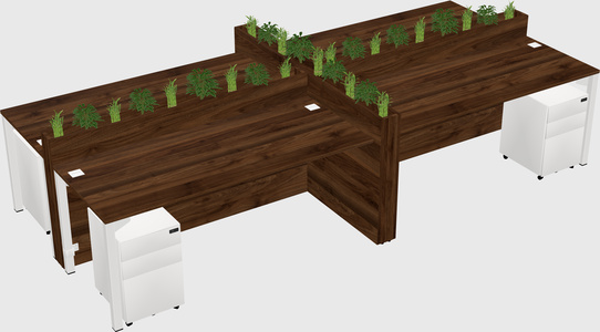 Rectangular shared desk