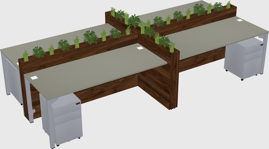 Rectangular shared desk
