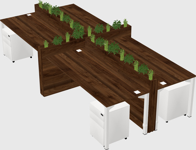 Rectangular shared desk