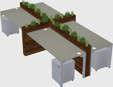 Rectangular shared desk