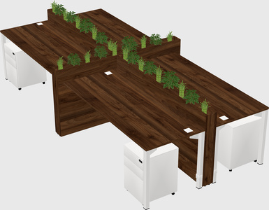 Rectangular shared desk