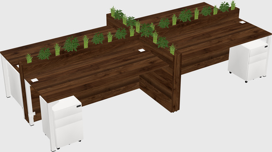 Rectangular shared desk
