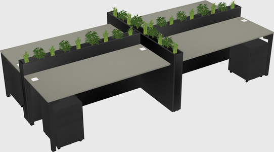 Rectangular shared desk
