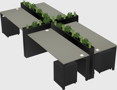 Rectangular shared desk