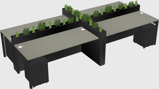 Rectangular shared desk