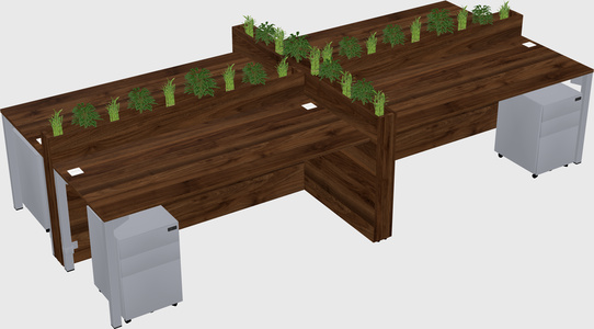 Rectangular shared desk