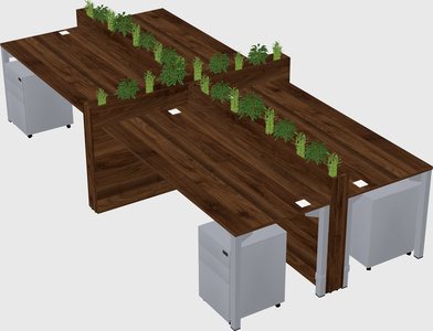 Rectangular shared desk