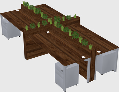 Rectangular shared desk