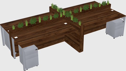 Rectangular shared desk