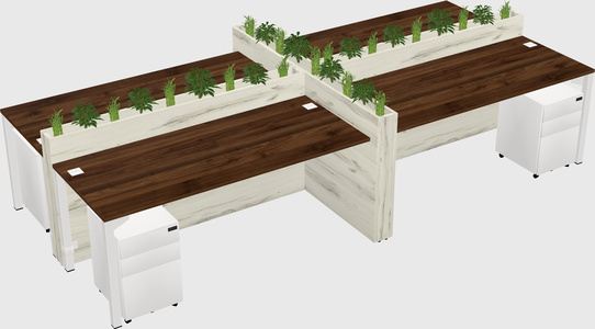 Rectangular shared desk