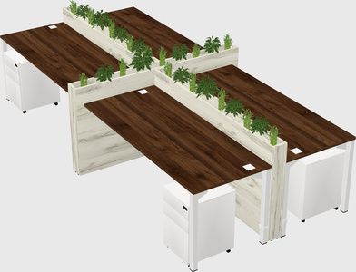 Rectangular shared desk
