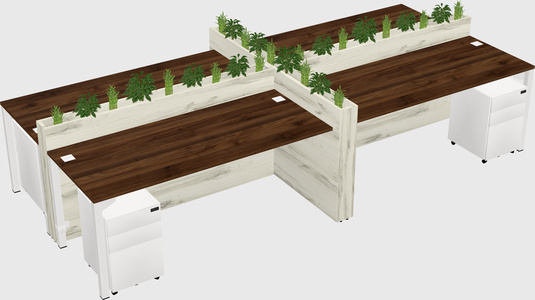 Rectangular shared desk