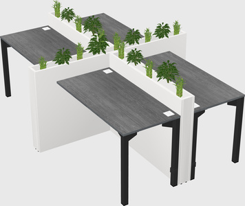 Rectangular shared desk