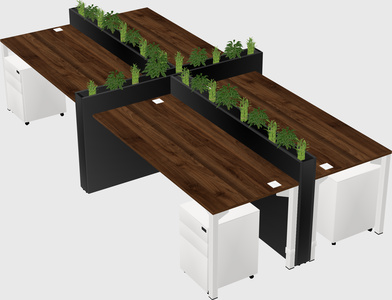 Rectangular shared desk