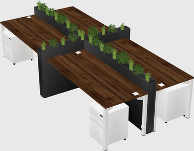 Rectangular shared desk