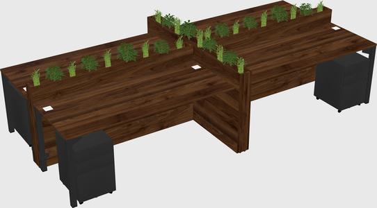 Rectangular shared desk