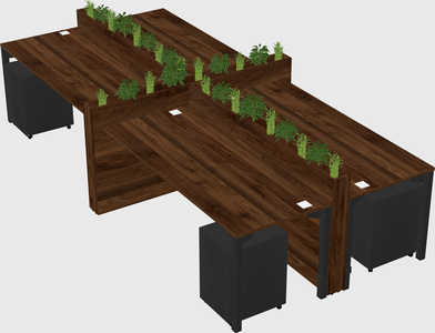 Rectangular shared desk