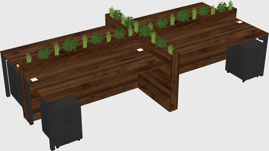 Rectangular shared desk