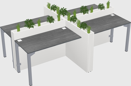 Rectangular shared desk