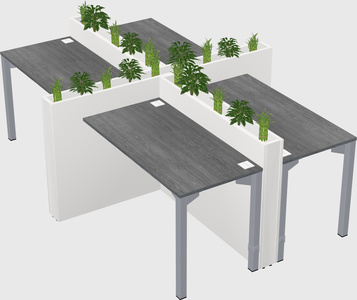 Rectangular shared desk