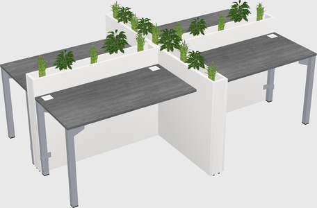Rectangular shared desk