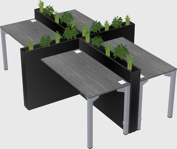 Rectangular shared desk