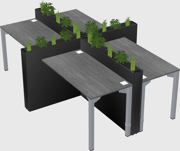 Rectangular shared desk
