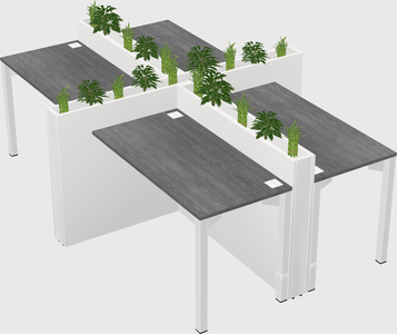 Rectangular shared desk