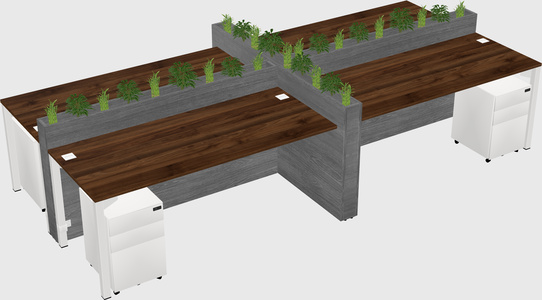 Rectangular shared desk