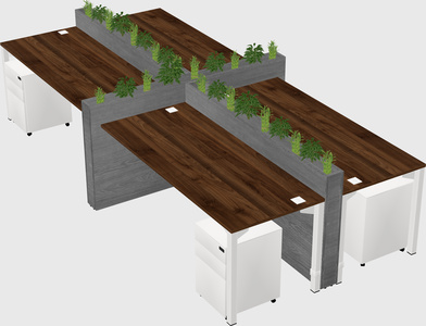 Rectangular shared desk