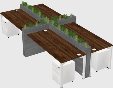 Rectangular shared desk