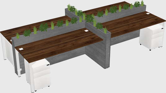 Rectangular shared desk