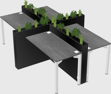 Rectangular shared desk