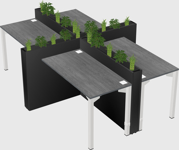 Rectangular shared desk