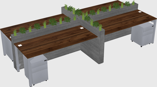 Rectangular shared desk