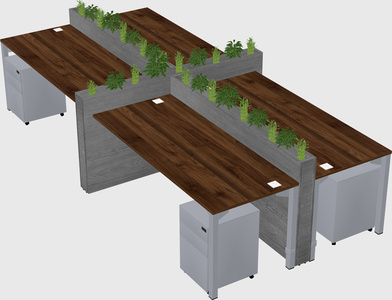 Rectangular shared desk